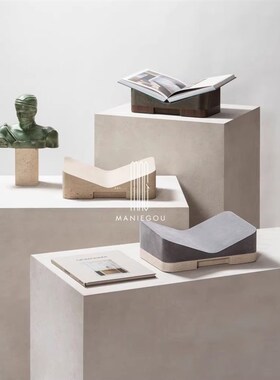 天然大理石课桌神器书立架阅读书房茶几桌面高级装饰品实用的摆件
