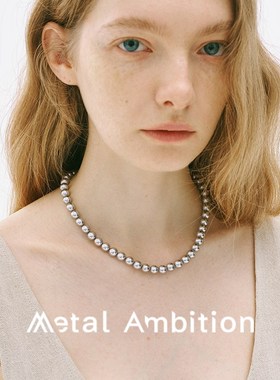 施水晶珍珠项链女高级感小众设计灰色颈链轻奢法式冷淡风银锁骨链