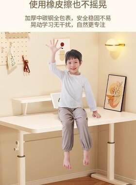 升降桌子电脑桌台式家用书写学习宿舍桌课桌家用大学生手摇升降桌