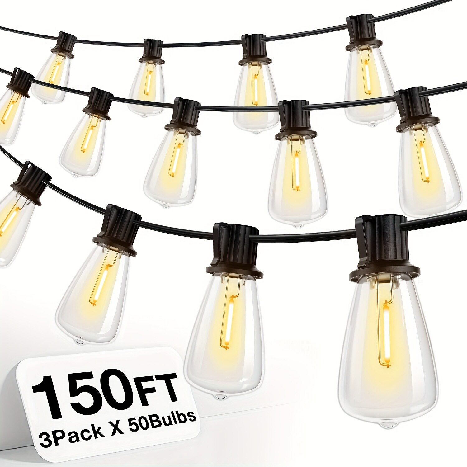 50ft/100ft/150ft led Outdoor String Lights 2200K户外灯串英尺