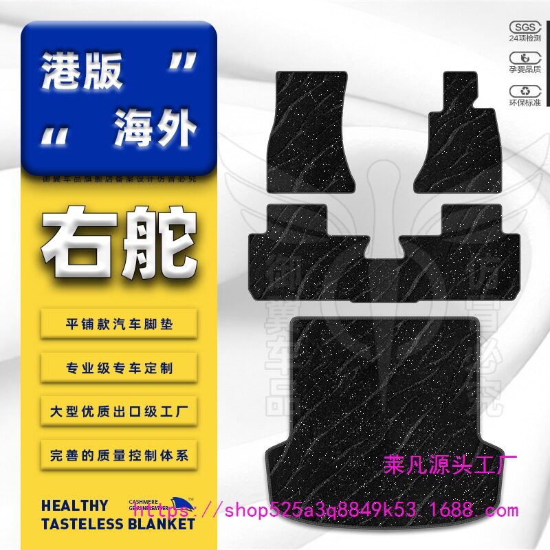 港版海外右舵车右肽单独上层平铺丝圈地毯脚踏垫地垫地毡汽车脚垫