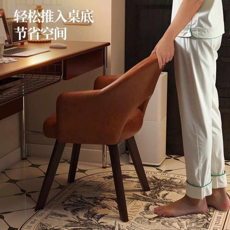 中古风化妆凳女生卧室可旋转化妆椅衣帽间创意梳妆台凳子复古椅子