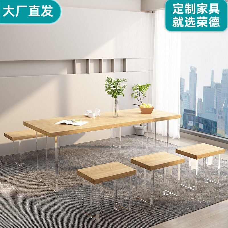 小户型阳台日式原木茶桌椅