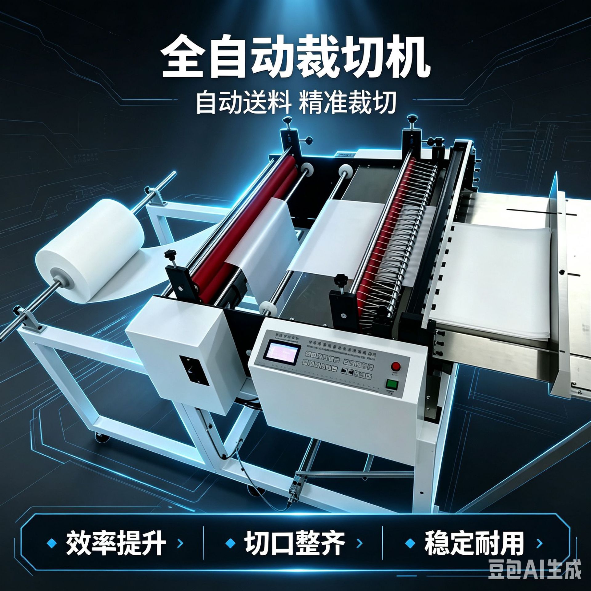 全自动裁切机 塑料片偏光片电脑切断机 保护膜过滤膜自动切割机
