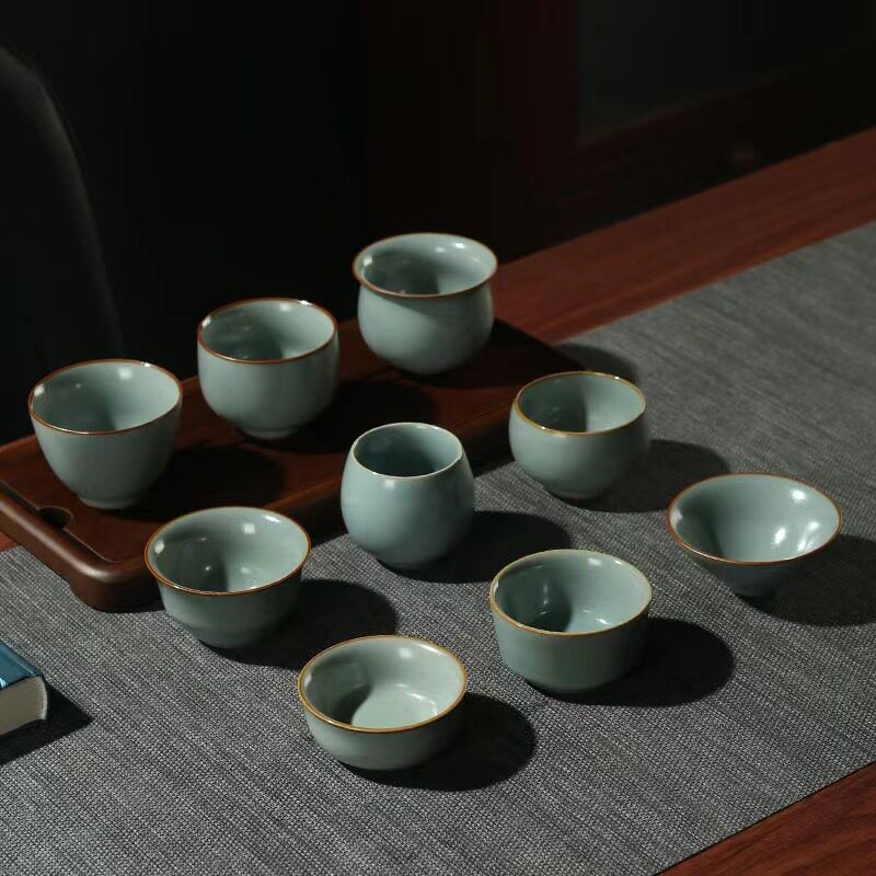 冠玉堂汝窑茶杯主人杯个人专用冰裂开片可养品茗杯中式高档单杯子
