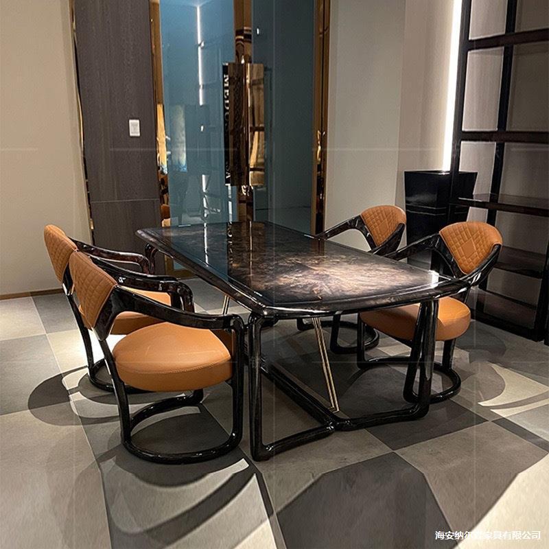 复古清吧酒吧餐椅小吃店烧烤店卡座沙发工业风椅子快餐厅桌椅组合图片