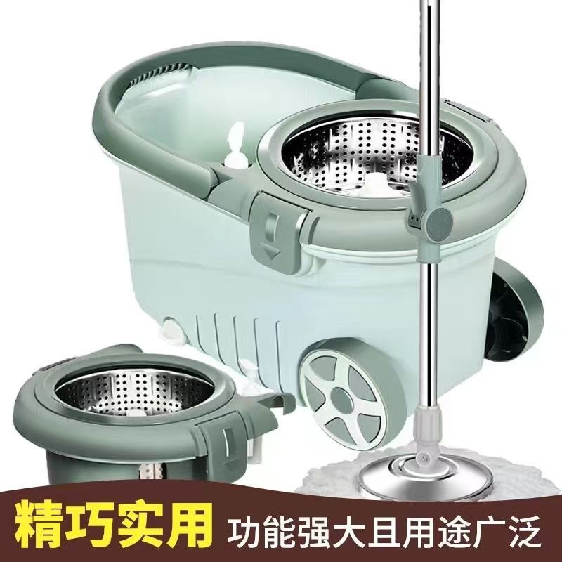 加厚桶旋转拖把家用甩干脱水拖布桶 免手洗手压伸缩托把拖地墩布