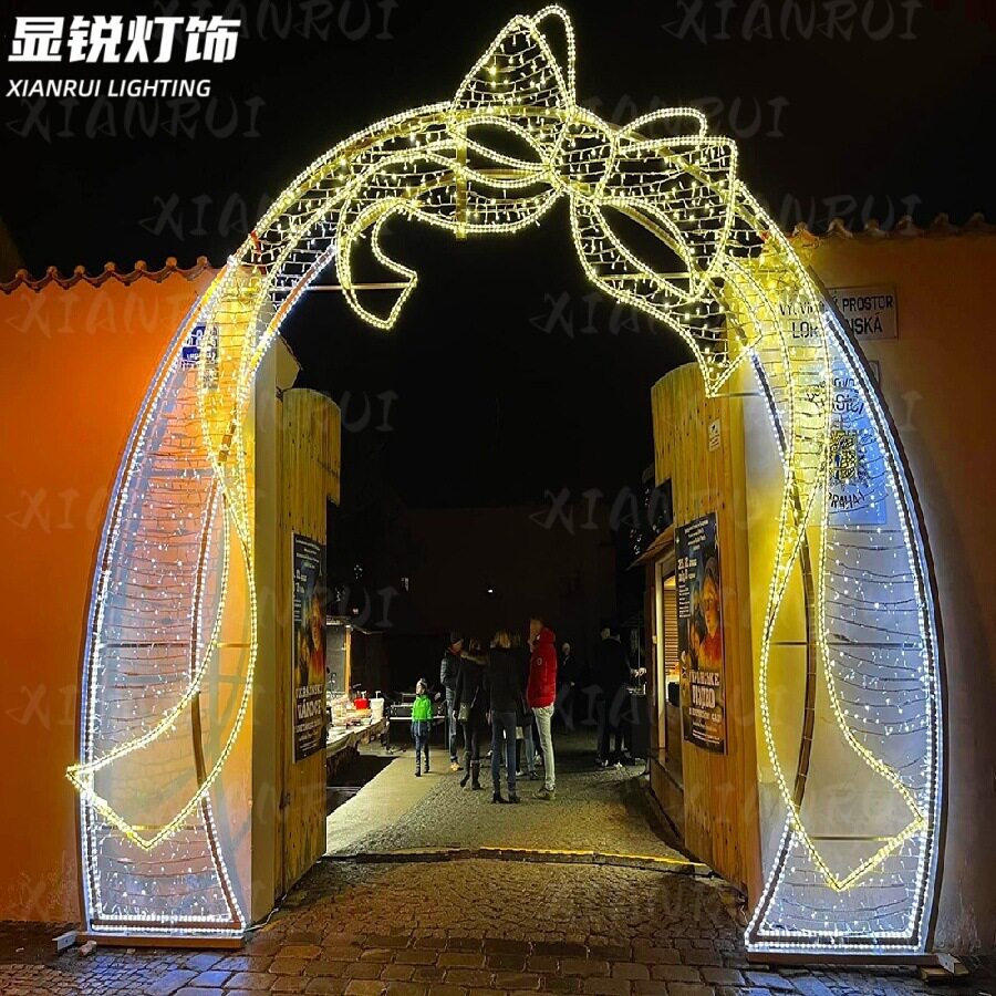 中庭悬挂LED蝴蝶结防水灯