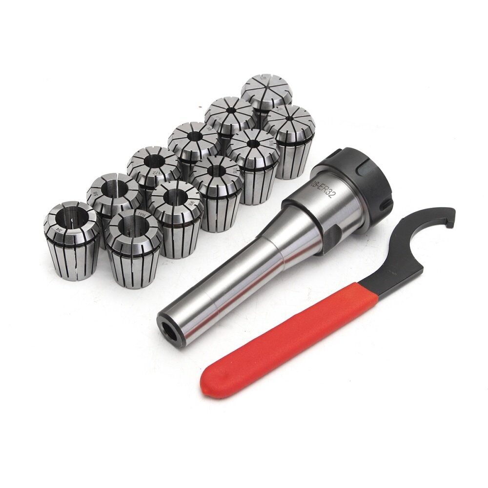 铣夹头套装 R8-ER32-15pcs 英制7/16 R8铣刀柄 ER32英制筒夹 夹头