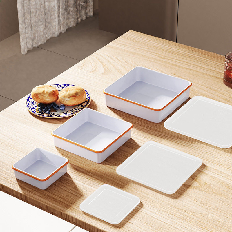 欧洲日韩流行便当高档搪瓷餐盒饭盒保鲜盒野餐盒家用餐具密封储物