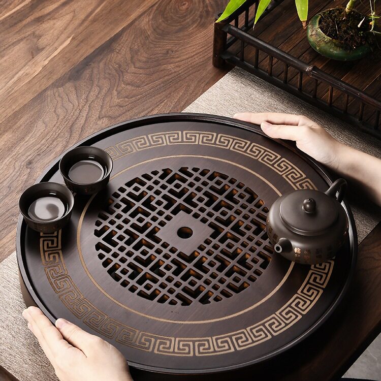 2025新款茶盘家用泡茶托盘客厅茶具套装小型储蓄水茶海圆形干泡台