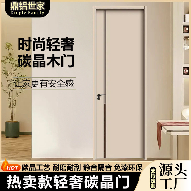 免漆碳晶实木生态门隔音包安装