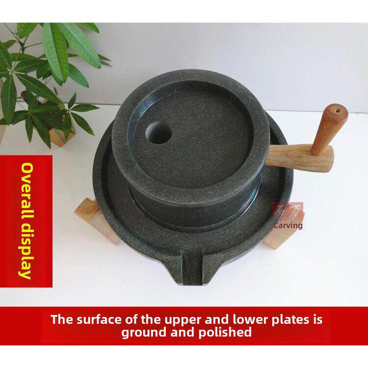 石雕手工老石磨家用天然青石小石磨盘30*45cm豆浆机米卷机免运费