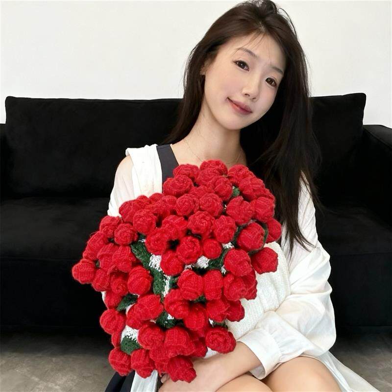 玫瑰花毯子成品手工适合女生新婚送女朋友闺蜜专属实用型生日礼物