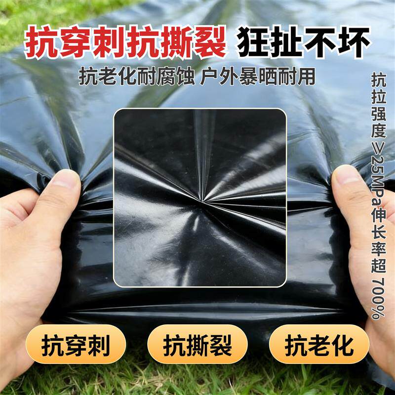HDPE土工膜防渗膜鱼塘养殖庭院防水布蓄水池防漏土工布工程专用
