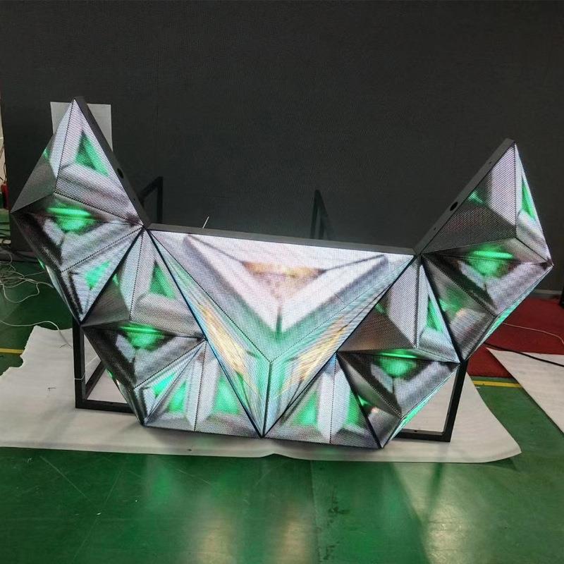 LED显示屏室内柔性软模组DJ酒吧舞台牛角屏魔方屏