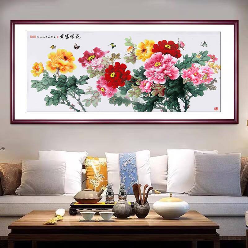 花开富贵钻石画2026新款满钻客厅大幅中式牡丹花手工水晶钻十字绣