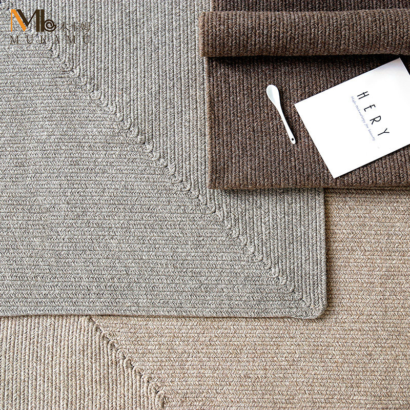 北欧羊毛地毯客厅茶几毯手工编织现代简约轻奢高端地垫卧室可定制