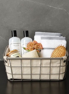 样板间房卫生间摆件空瓶毛巾香薰收纳篮组合套装生活阳台软装饰品