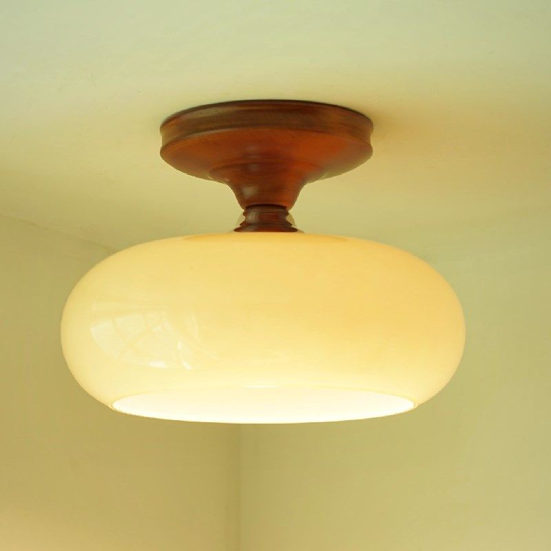 阳台灯法式卫生间实木过道玄关衣帽间复古奶油入户走廊卧室吸顶灯