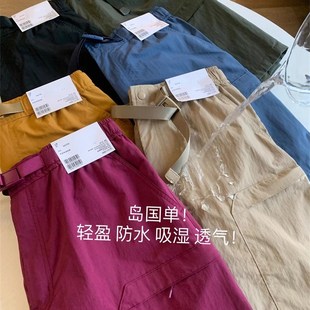 男女款 夏季 工装 风休闲短裤 日单U 尼龙拉链口袋户外休闲裤 试衣间