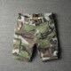 短裤 男5五分裤 潮牌军旅复古水洗修身 迷彩工装 小脚微弹力4四分裤 潮