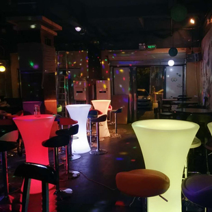 酒吧发光桌椅组合户外活动吧台清吧散台高脚桌子网红Y休闲鸡尾酒