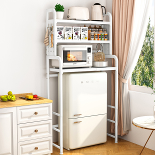 小型冰箱上方架子置物架厨房家用冰柜顶部落地下空式电器储物货架
