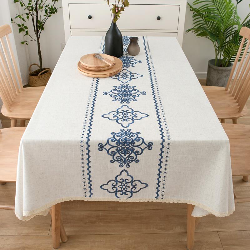 亚麻桌布布艺棉麻风长方形轻奢高级感客厅茶几餐桌布家用方桌台布