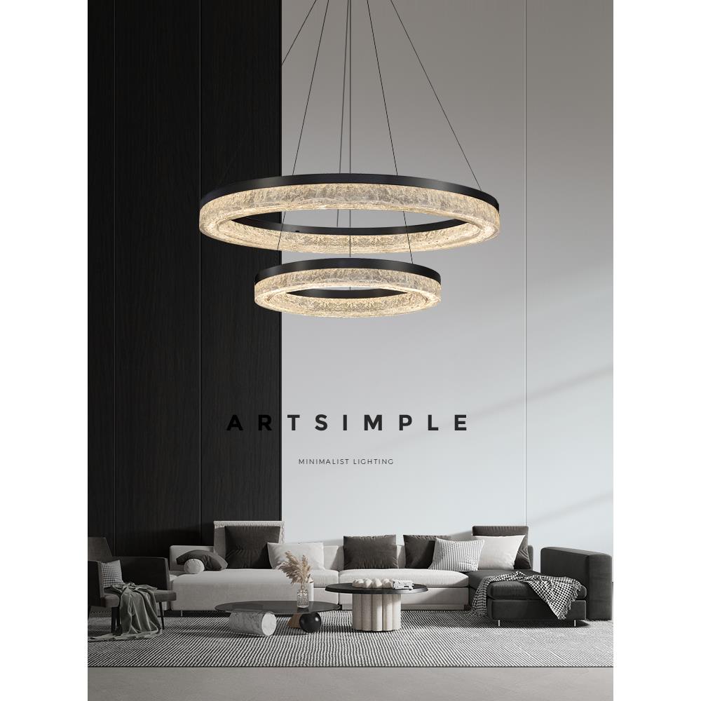 意式极简全铜客厅吊灯轻奢大气大厅主灯简约现代餐厅卧室树脂灯具