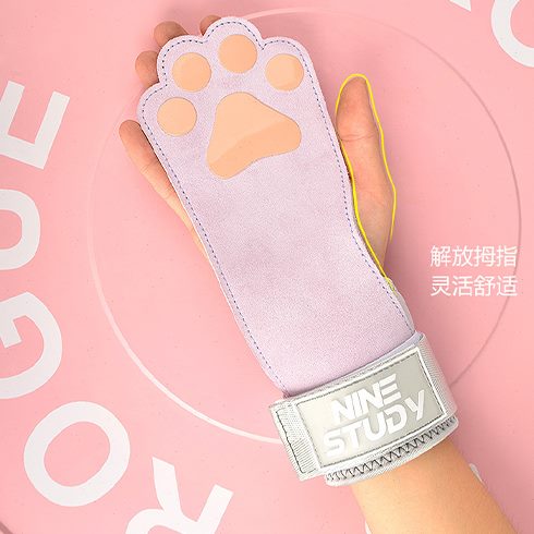 猫爪女子硬拉助力带牛皮护掌引体向上哑铃狗爪健身单杠硬拉握力带