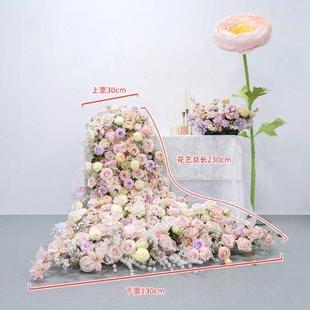 布置花艺拖尾瀑布花定制后备箱仿真花艺高端车展 汽车4S店交车仪式