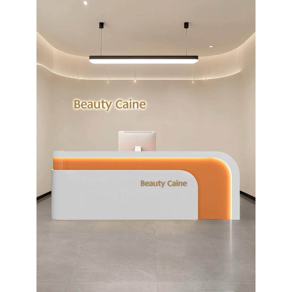 美容院弧形收银台口腔牙科吧台艺术舞蹈培训机构公司前台接待台桌,商业/办公家具,收银台,淘宝优惠券,粉丝福利购,淘宝优惠卷