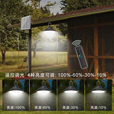 跨境吊太阳能灯自动B感应灯户外露营灯车HJ219库照明灯US路充电庭