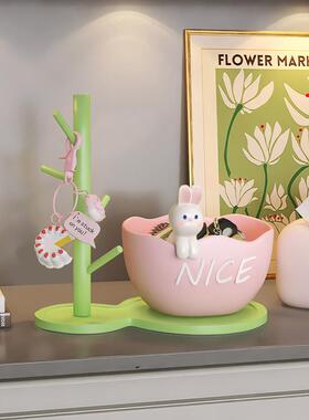 入户玄关钥匙收纳摆件兔子电视柜鞋柜进门家居装饰品乔迁新居礼物