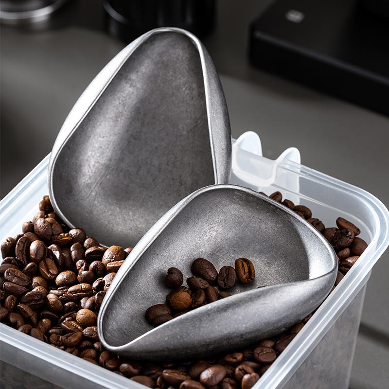 做旧咖啡豆称盘咖啡称豆碟分装盘子意式电子秤称重接豆盘量杯金属