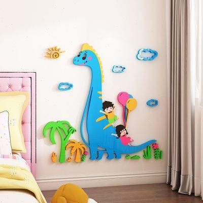 儿童房墙面装饰恐龙3d立体墙贴画卡通卧室布置男孩幼儿园教室装饰图片