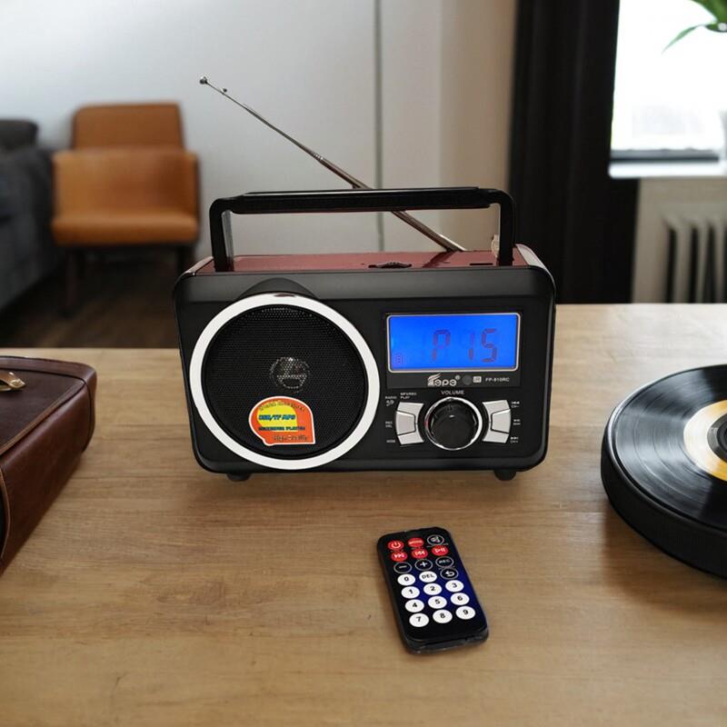 Fepe910飞鹏全能遥控数字FM调频收音机选台选曲充电插卡优盘录音