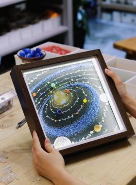 Led大气灯发光宇宙画手工DIY创意星空画饰品装饰画男朋友生日礼物