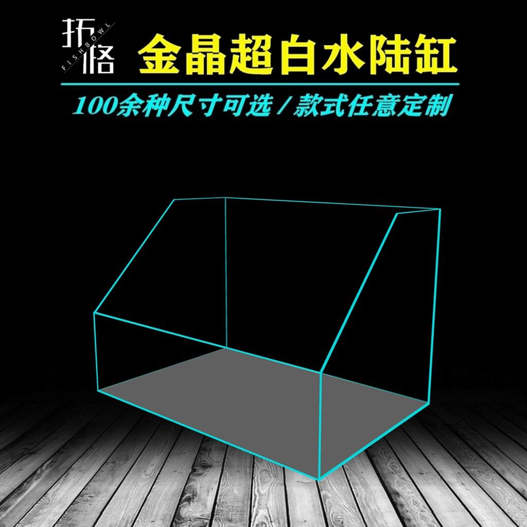 水陆缸超白鱼植物造景缸微景观斜口造景缸金晶玻璃两栖生态缸雨林