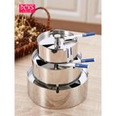 创意大号客厅金属烟盅 时尚 不锈钢可旋转防风带盖圆形烟灰缸 个性