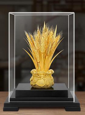 麦穗摆件招财乔迁礼物金箔大卖公司办公室桌面装饰品店铺开业送礼