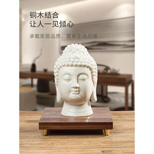 工艺品佛像花瓶实木底座黑胡桃木原木工艺品装饰品木制矩形实木底