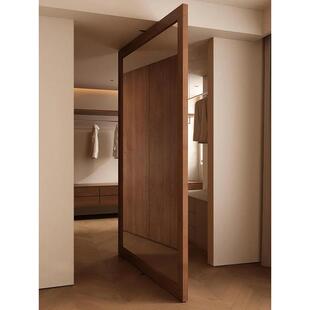 隔断门中轴门隐藏门偏轴木门多扇联动门折叠门扇无轨天地轴旋转门