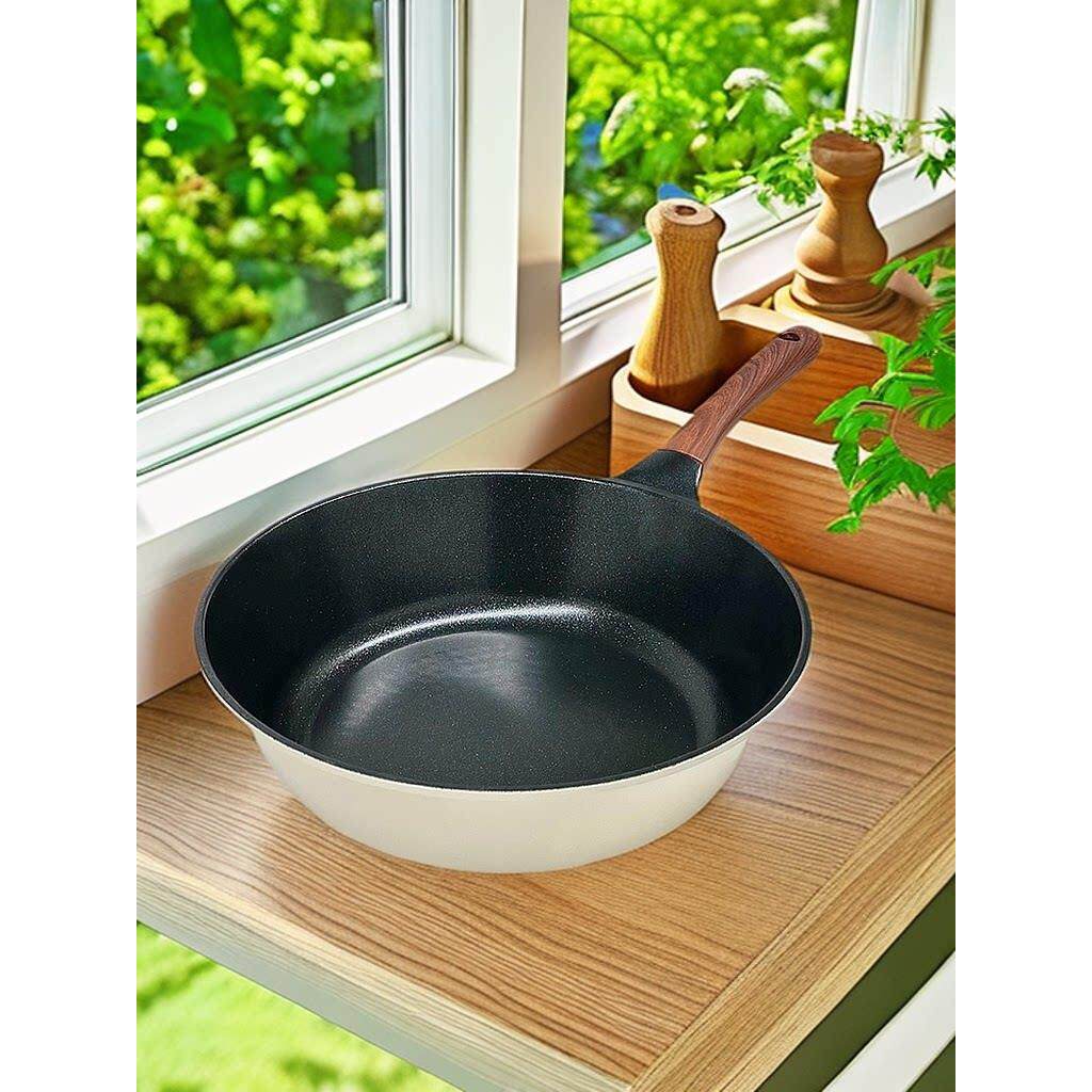 爱合米韩国进口钛金石墨烯不粘锅30cm炒锅平底多用轻便不累手无烟