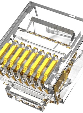 分创者六类短体水晶头2件式CvAT6A细网线扁平网线穿管转接头网络