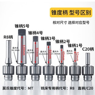 重型扳手钻夹头R8柄铣床夹头莫氏锥柄后拉夹头N直柄车床钻卡头1