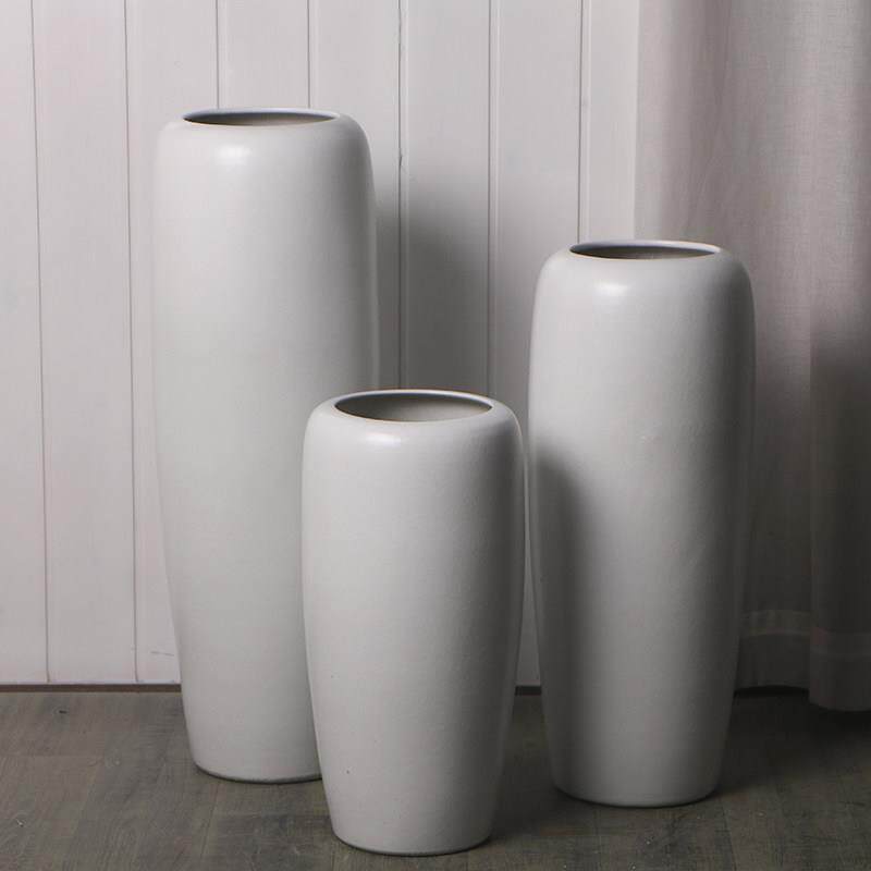 白色陶瓷落地大花瓶摆件客厅插干鲜花富贵竹水培装饰品电视柜现代