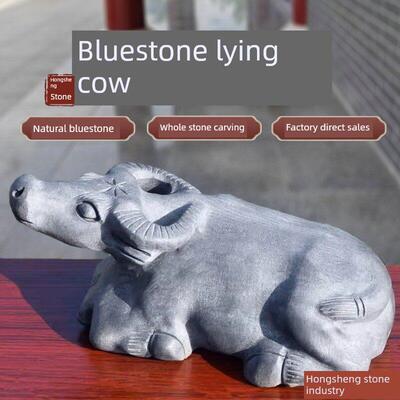 石雕石牛旺青石躺牛小黄牛镇屋十二生肖牛石牛家庭办公装饰品