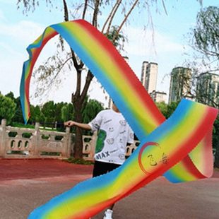 广场舞彩带伸缩杆中老年初学健身长彩带舞龙甩彩带舞彩带运动甩稠